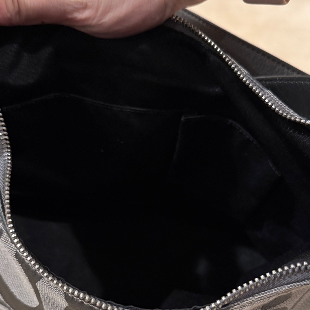 Coach Gray Signature Canvas Shoulder Bag with Buckle Flap - Picture 5 of 7